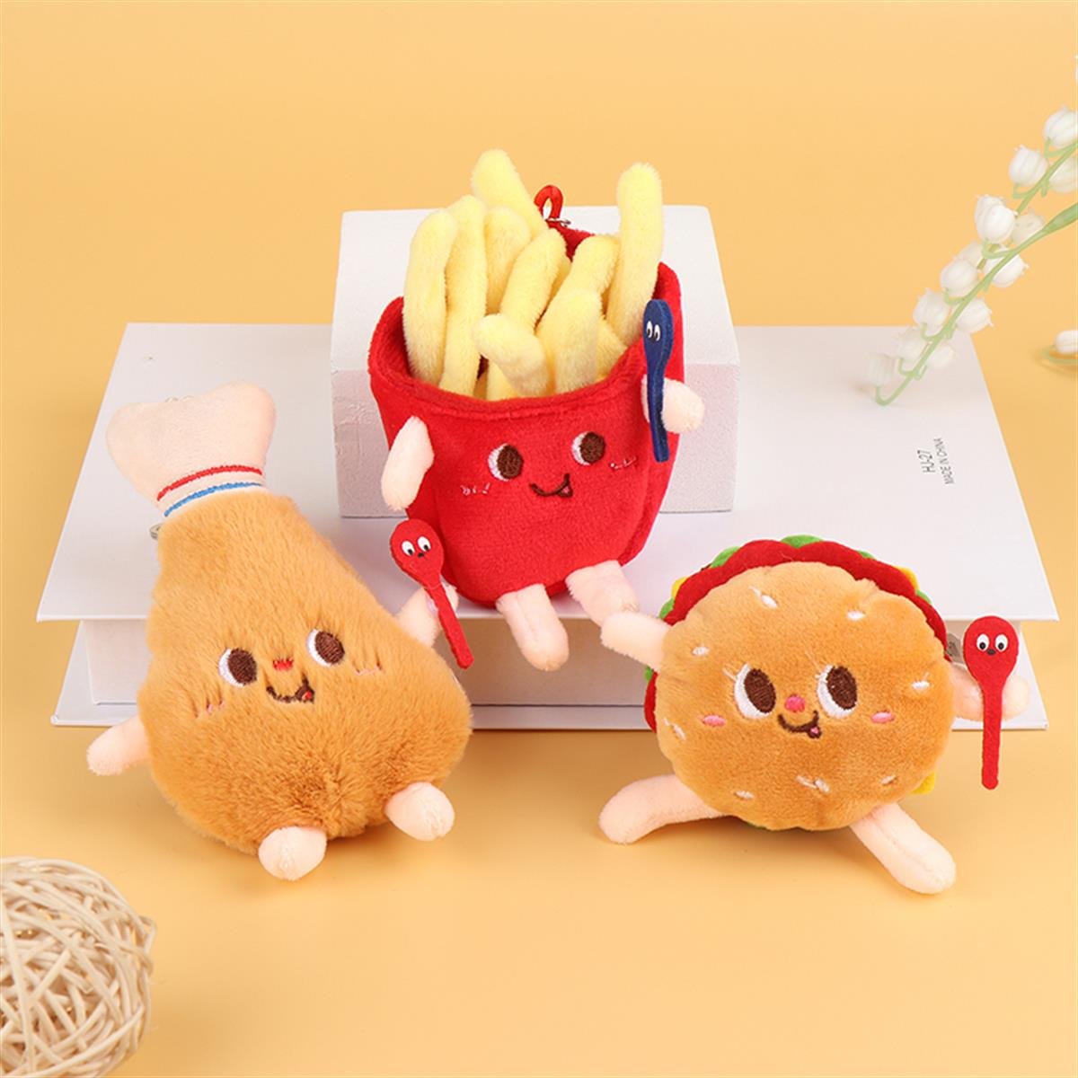 Hamburger Peluş Anahtarlık Çanta Süsü
