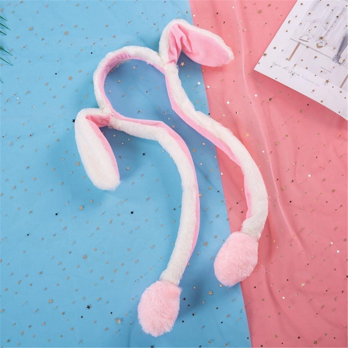Hareketli Işıklı Tavşan Kulak Peluş Taç