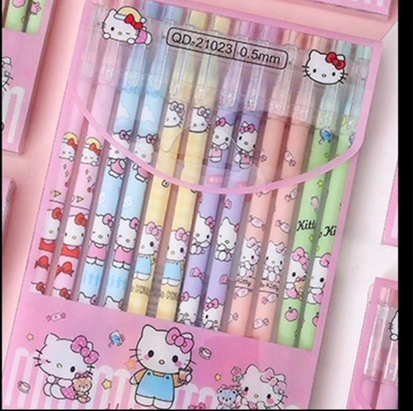 Kawai Sanrio Hello Kitty  0.5  Jel Kalem  Mavi Mürekkep