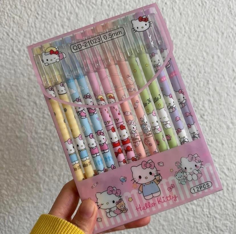 Kawai Sanrio Hello Kitty  0.5  Jel Kalem  Mavi Mürekkep