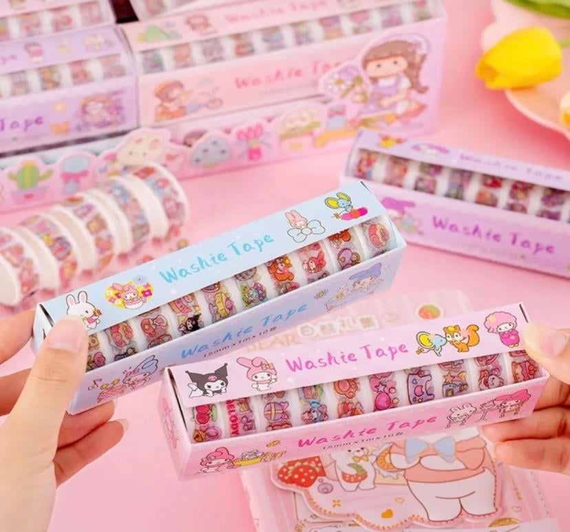 Kawai Sanrio  Karakterler Simli Bant Seti  10 Lu
