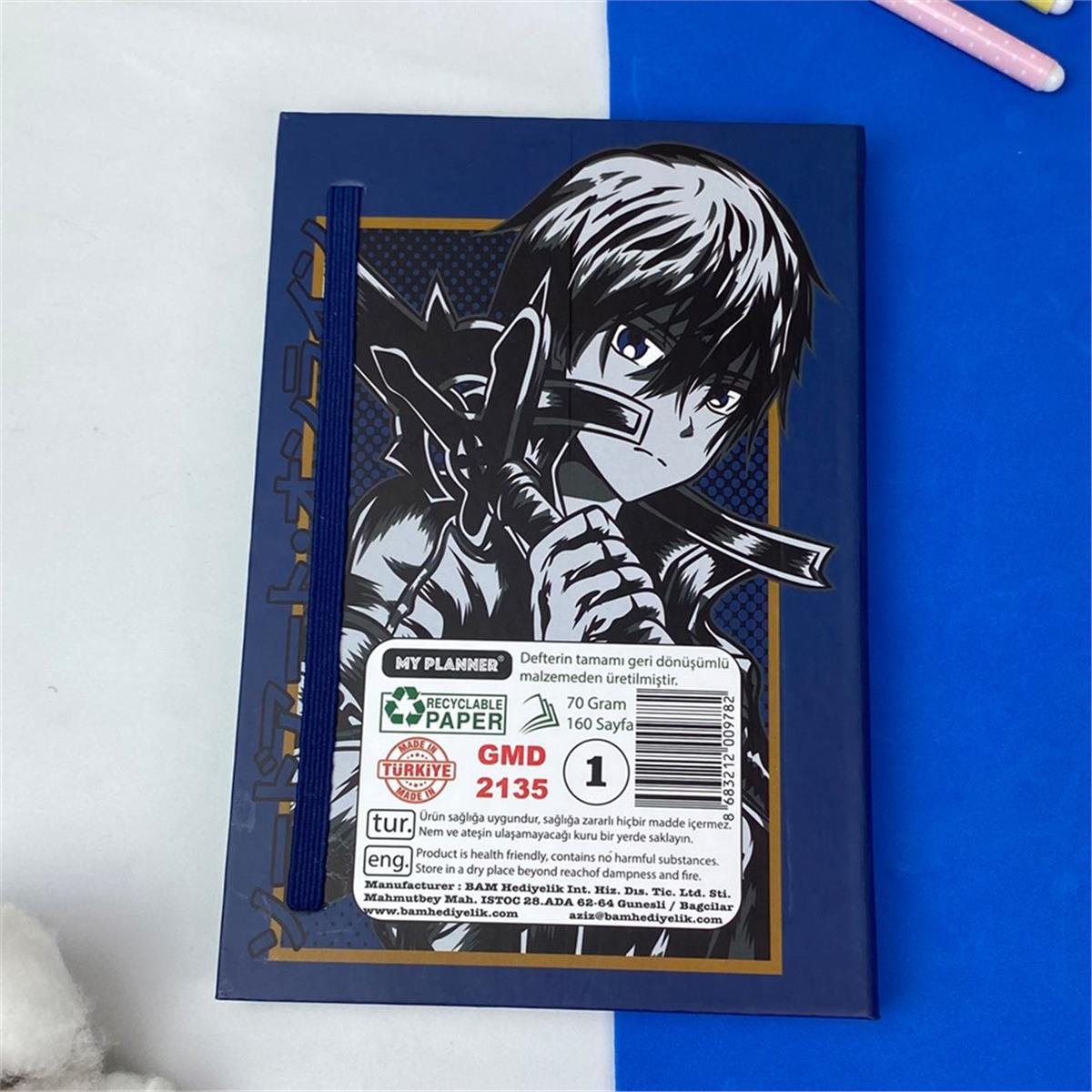 Kazuto Kirigaya Tasarımlı Lastikli Defter