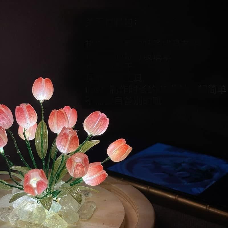 Lale Tasarımlı Pembe  Gece Lambası Işıklı Laleler