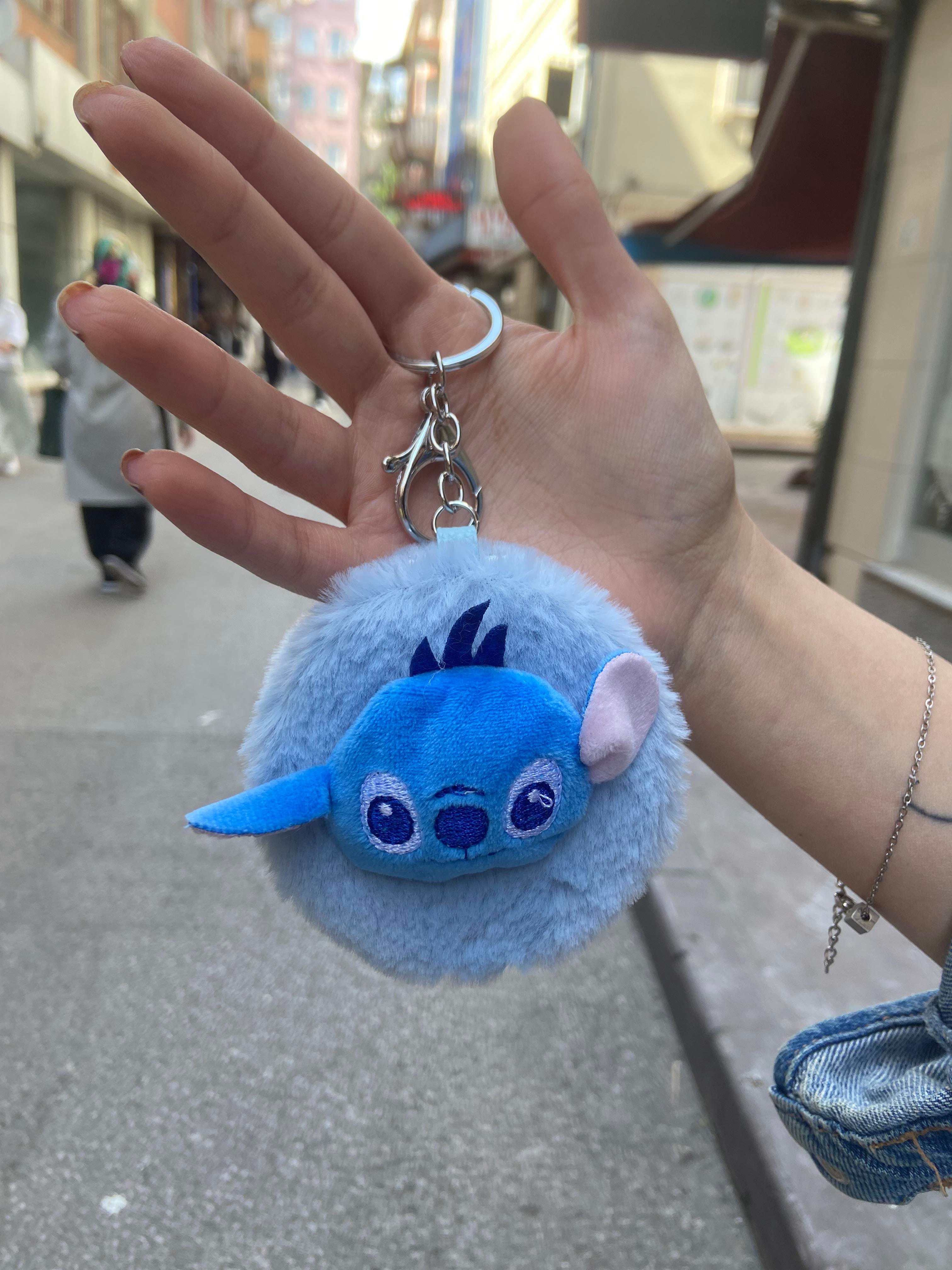 Mavi Stitch Peluş Aynalı Anahtarlık