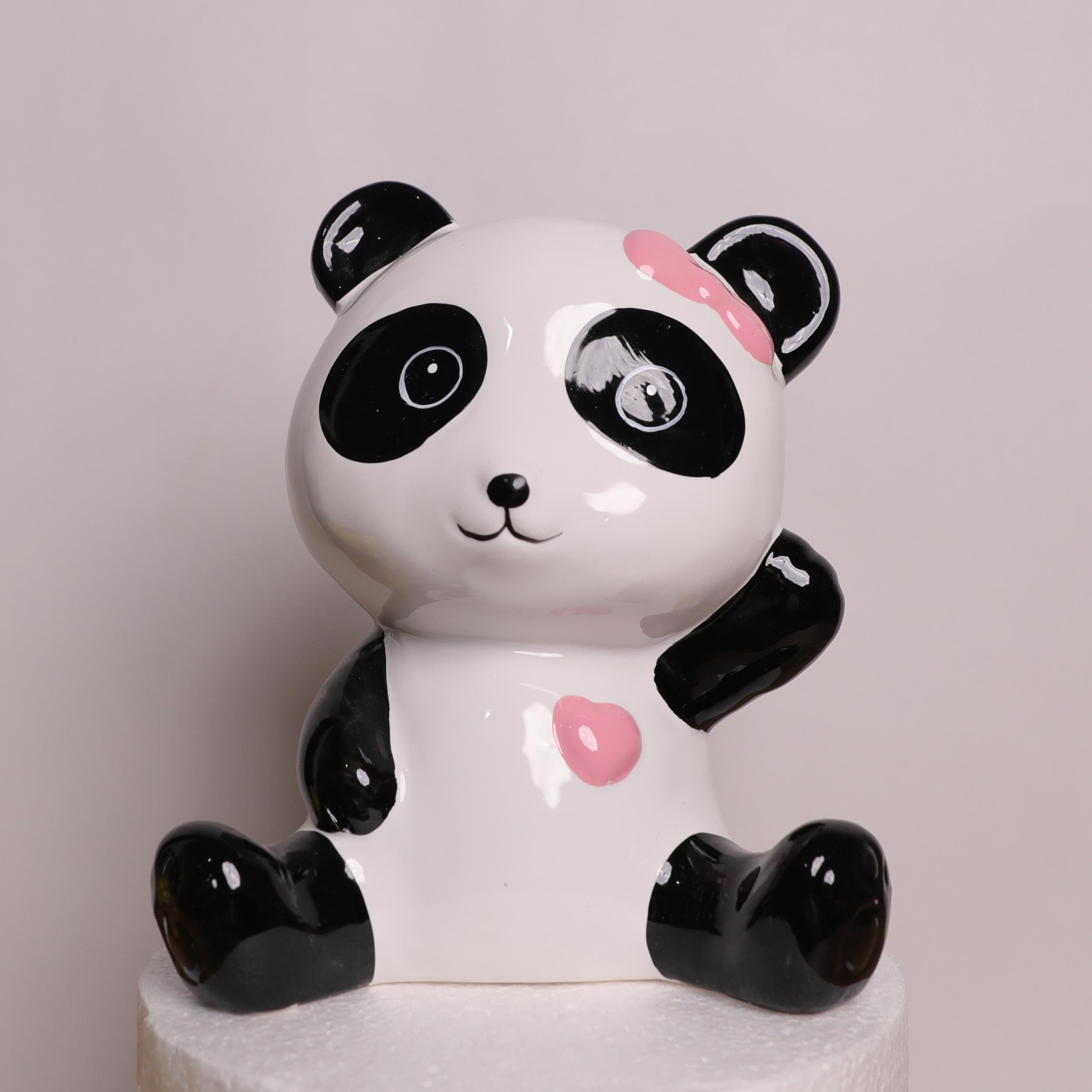 Oturan Panda Seramik Kumbara
