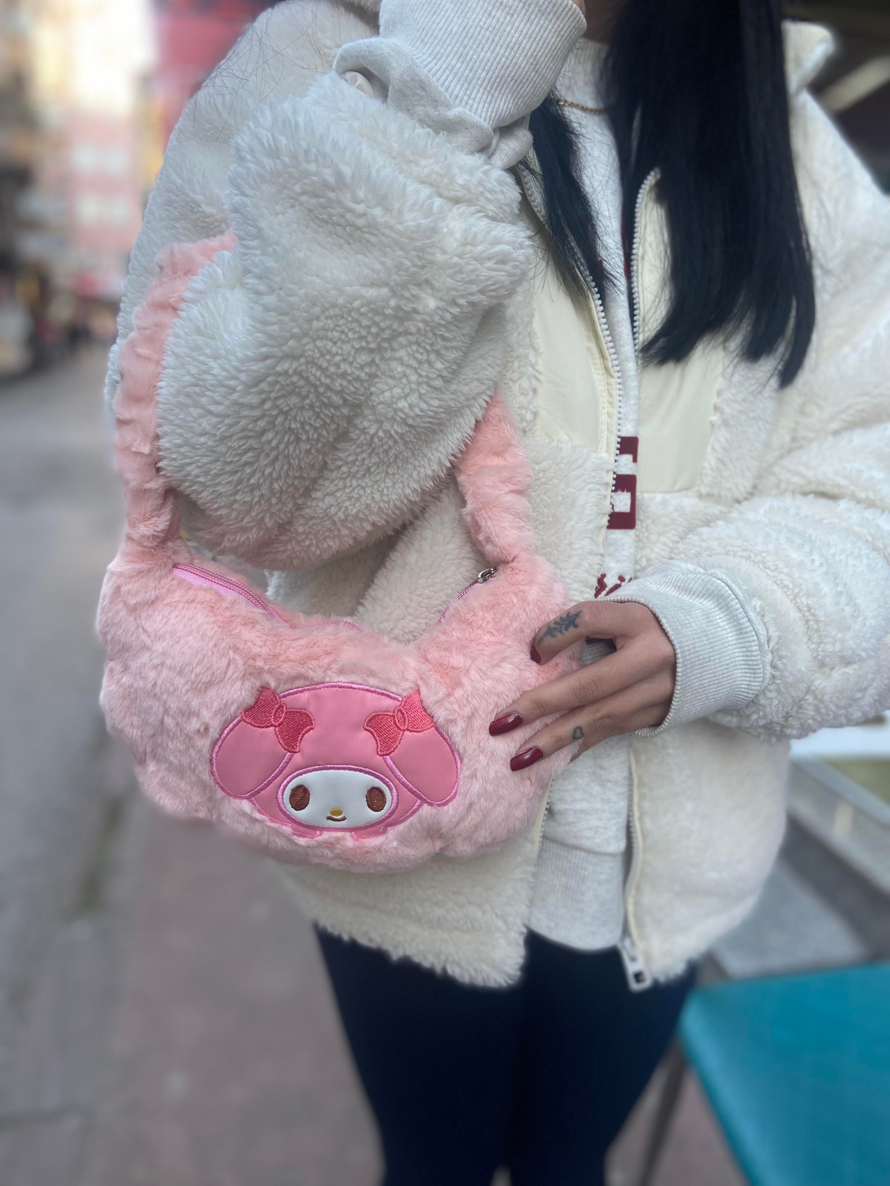 Pembe Anime Fantasy Magic Melody Face Peluş El Çantası