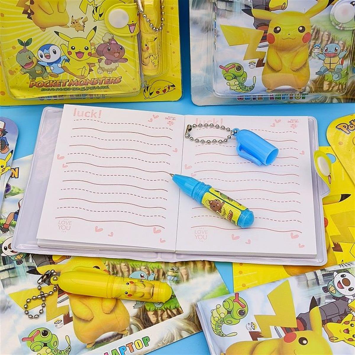 Pokemeon Desenli Mini Not Defteri Ve Tükenmez Kalem Set