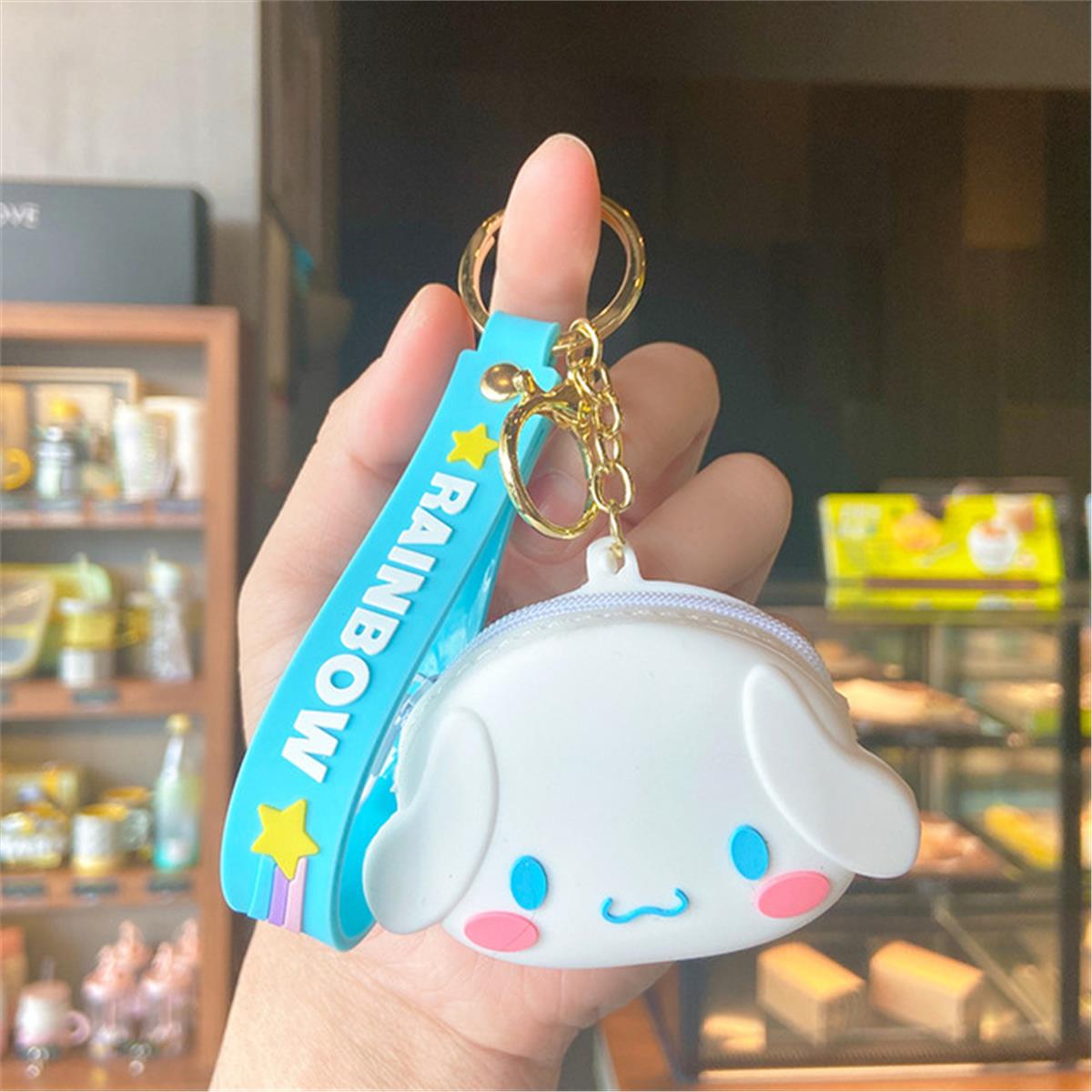 Sanrio Hello Kitty  Cinnamoroll  Sevimli Anahtarlık Cüzdan BEYAZ