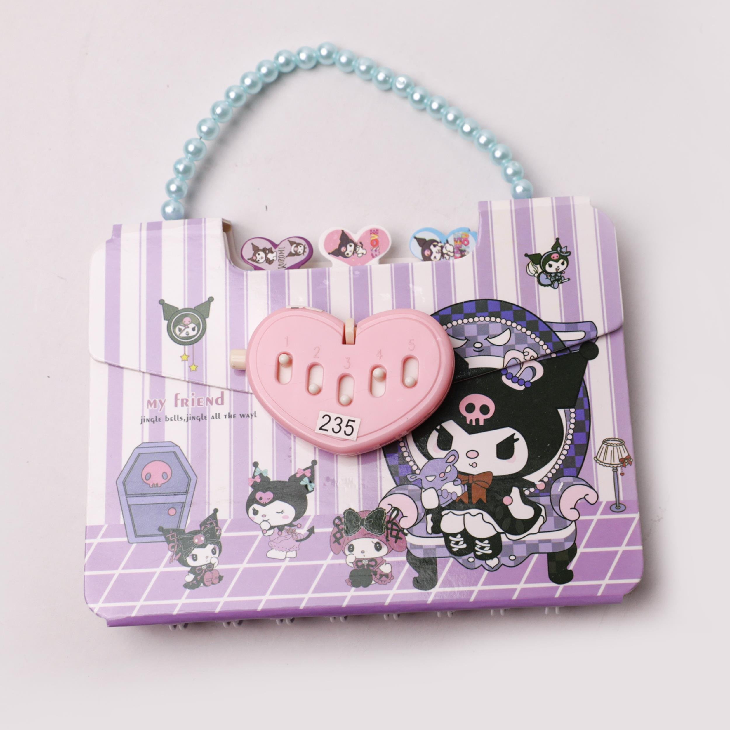 Sanrio Kuromi Çanta Tasarımlı Kilitli Defter