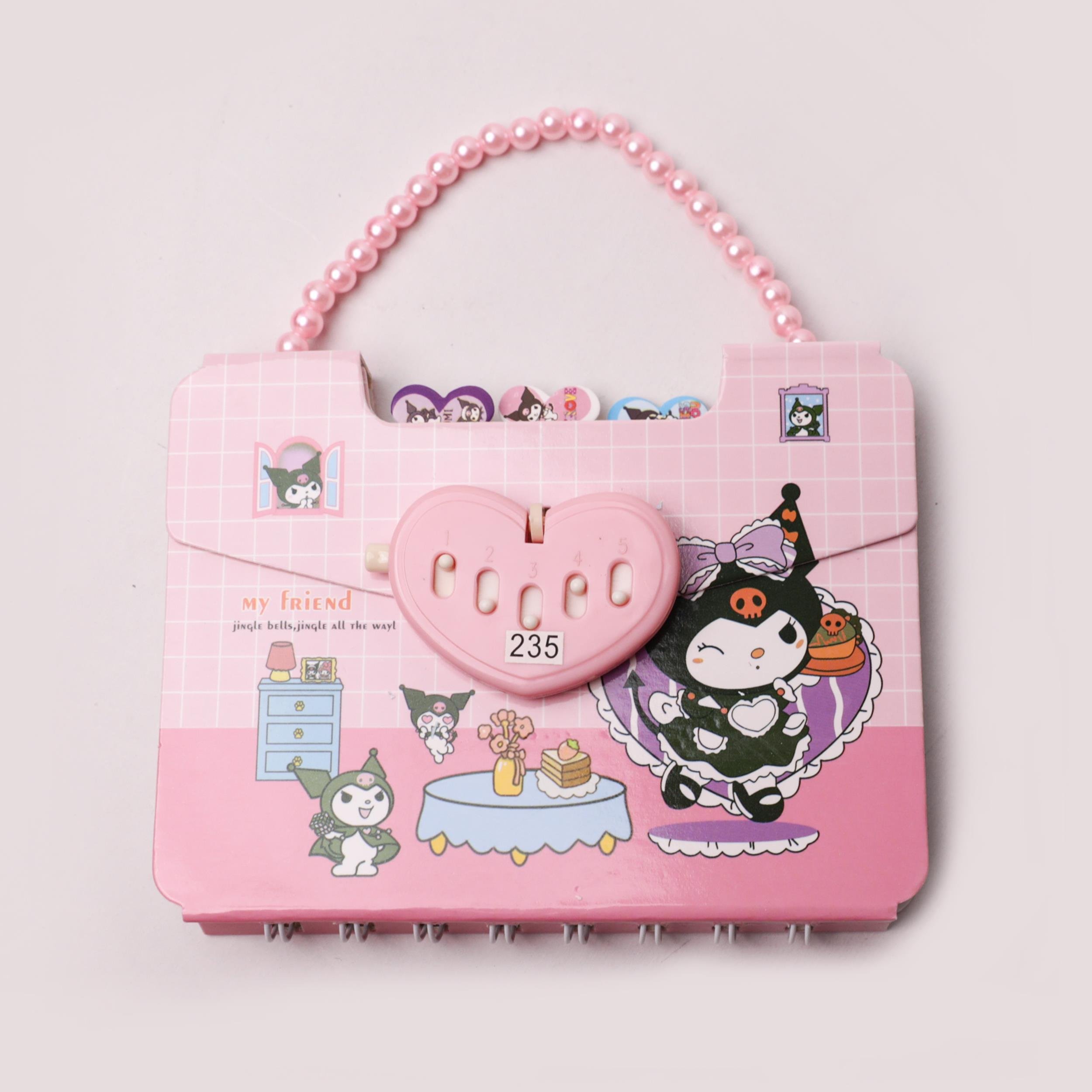 Sanrio Kuromi Çanta Tasarımlı Kilitli Defter