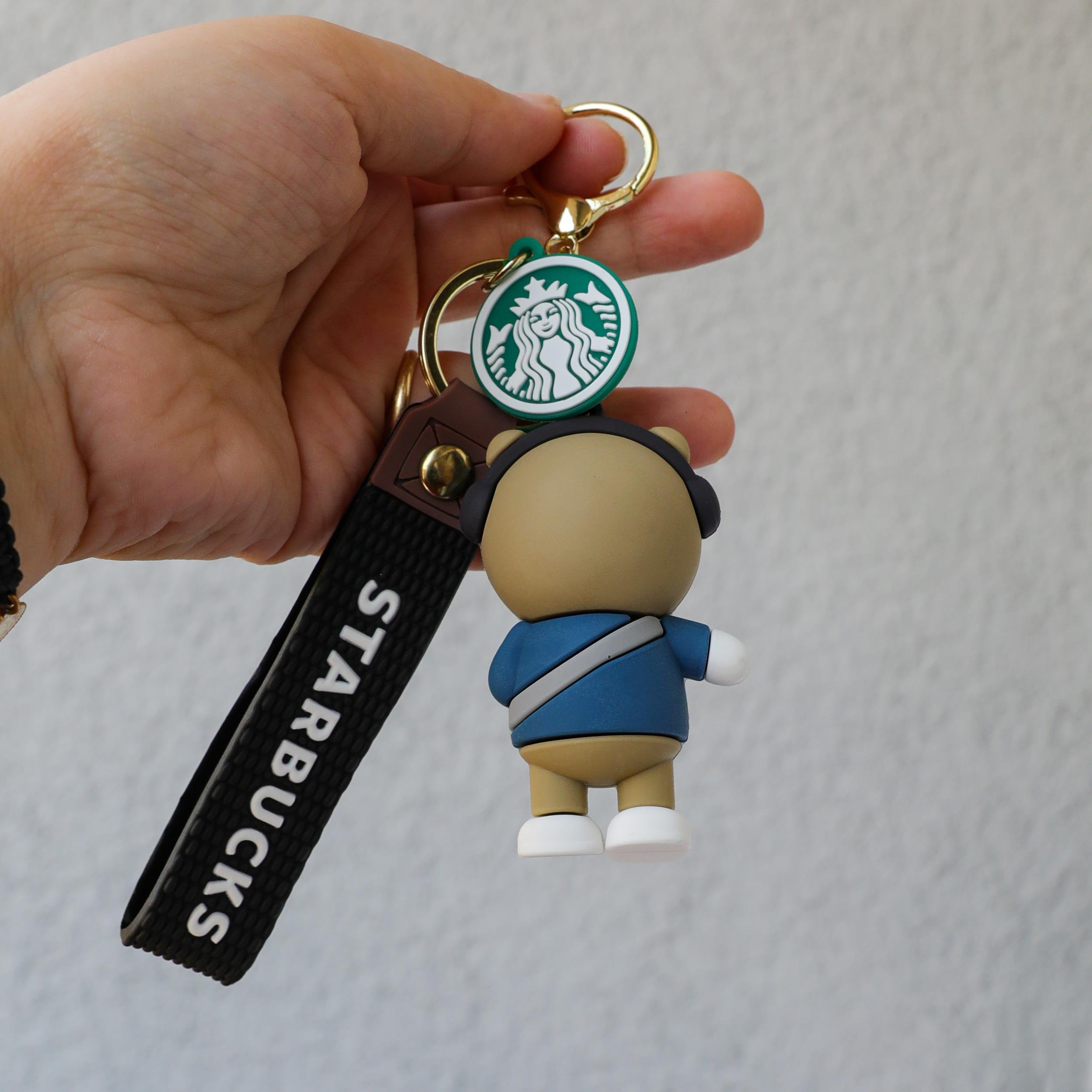 Starbucks Ayı 3D Karikatür Silikon Anahtarlık 