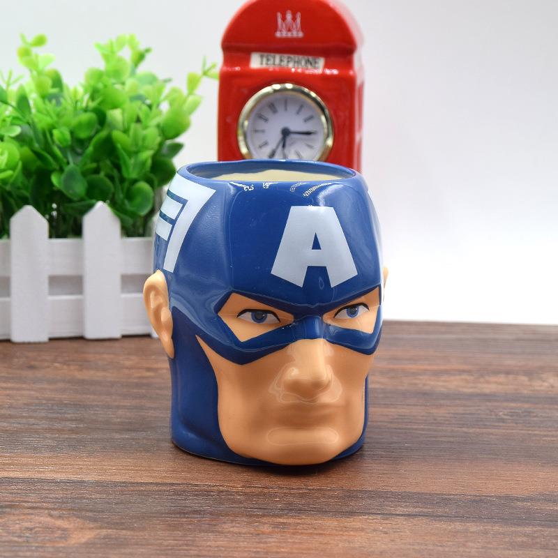 Süper Kahraman Kaptan Amerika Kupa Marvel 3D Avengers Su Bardağı Kahve Süt Çay Seramik Bardak