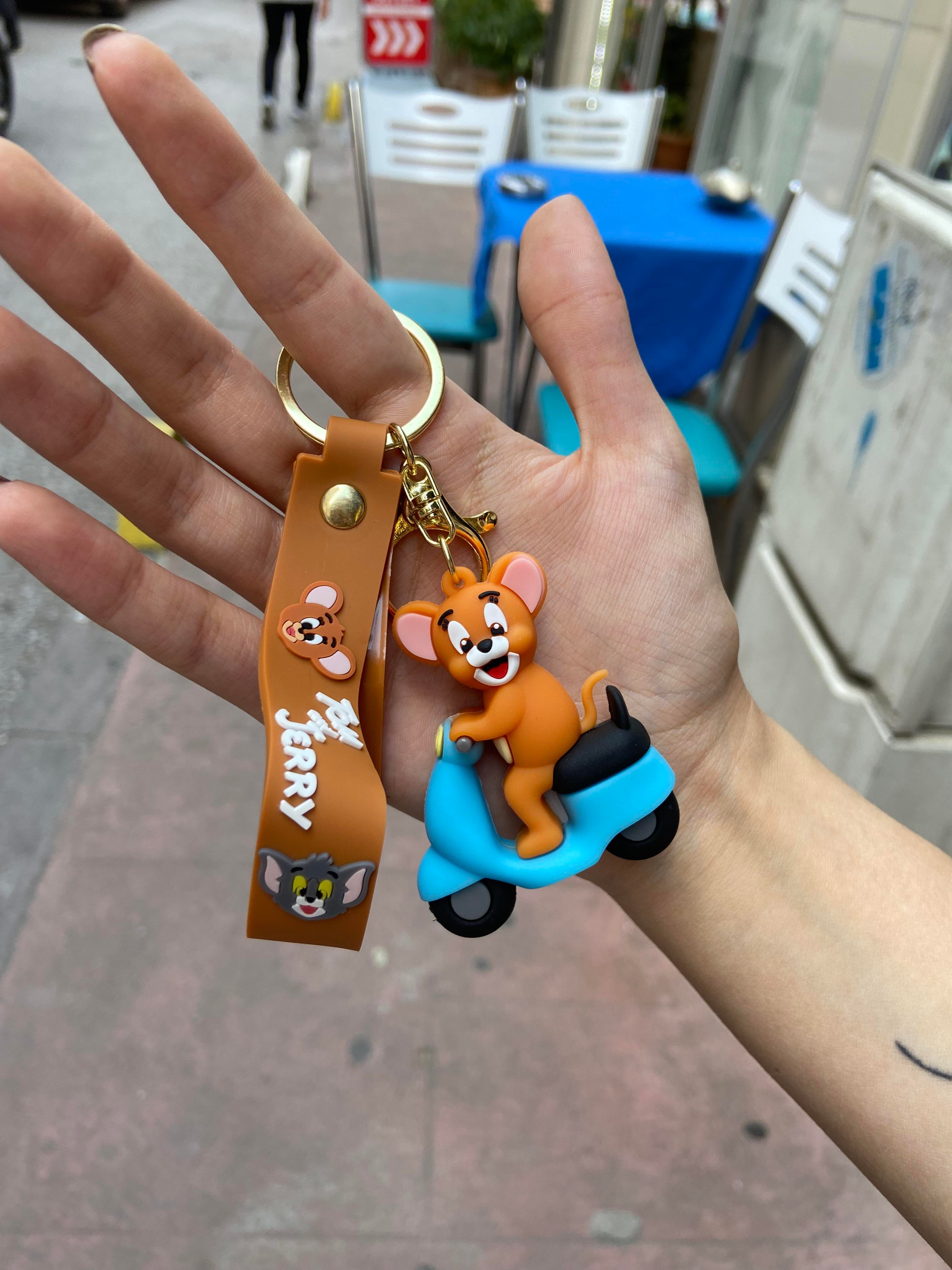 Tom&Jerry  Scooter Tasarımlı  Anahtarlık  Çanta Süsü  