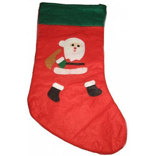 Yılbaşı Süsü Hediye Çorabı Kırmızı 35 Cm Noel Baba Çorabı Yılbaşı Hediye Çorabı