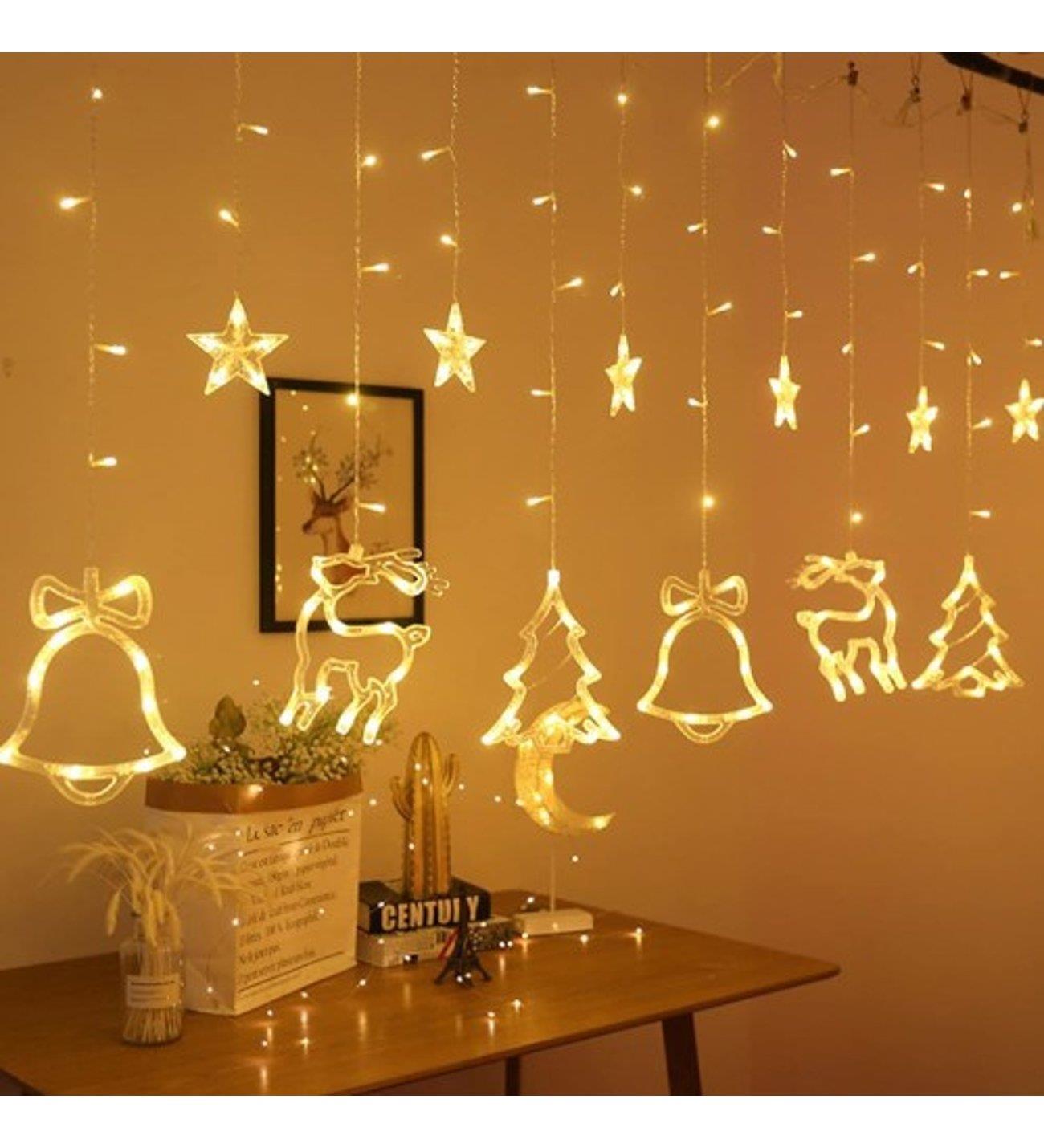 Yıldız ,Çıngırak, Raindanlık, Noel Dekorasyonu, Perde Led