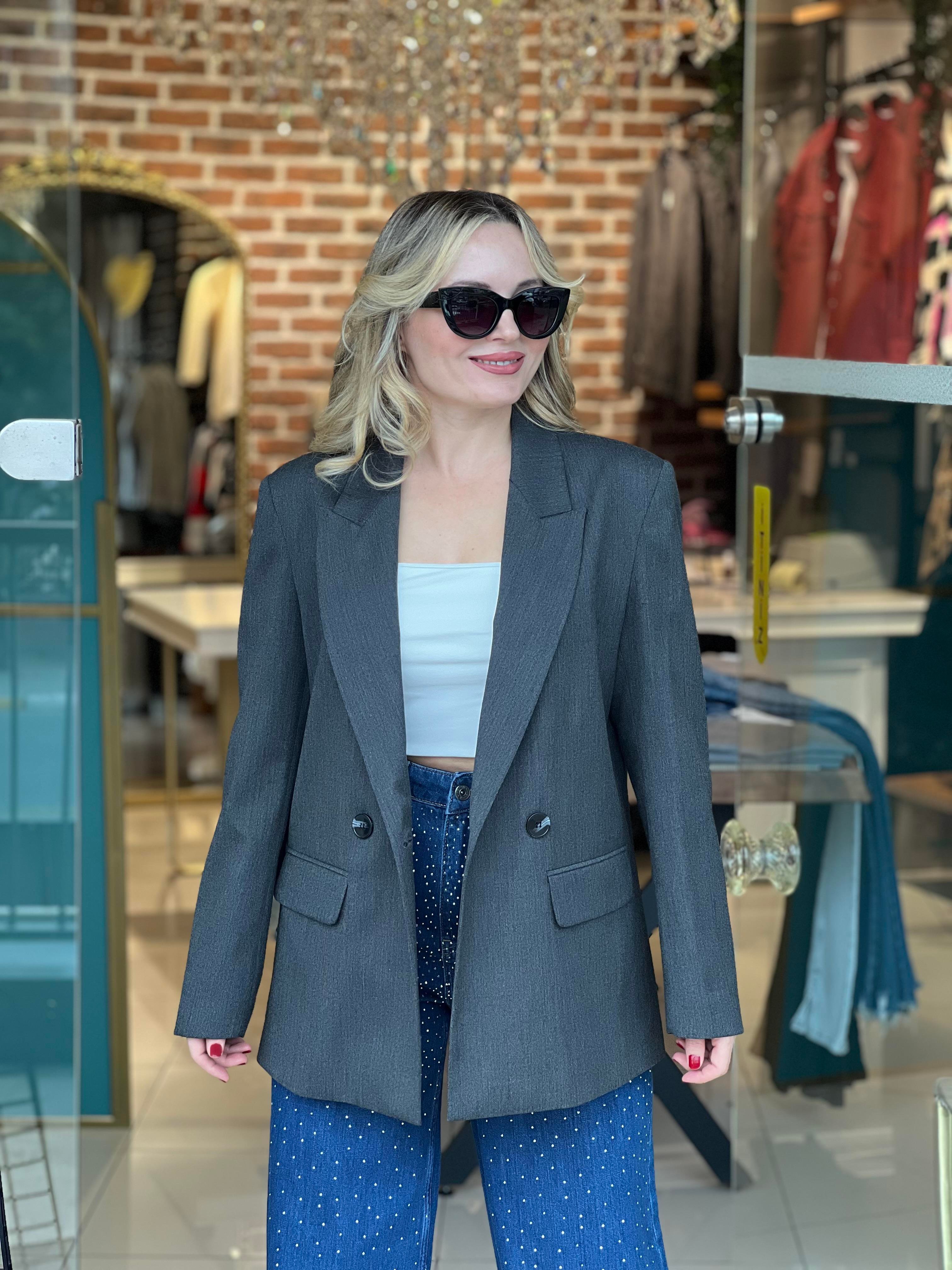 Antrasit Blazer Ceket