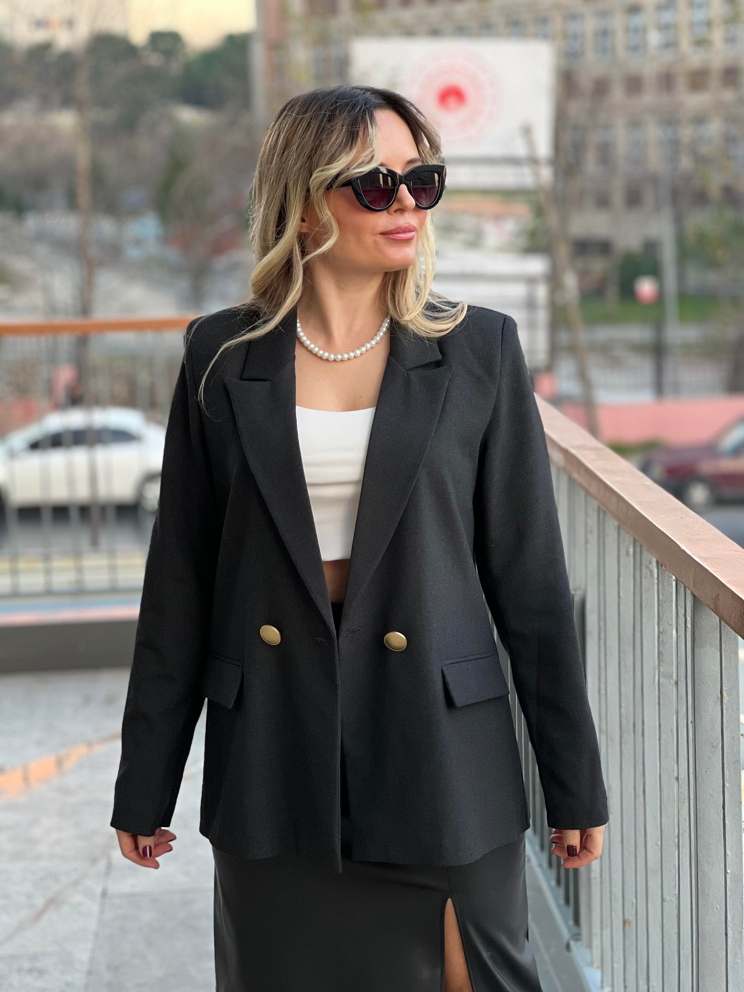 Antrasit Gri Blazer Ceket 