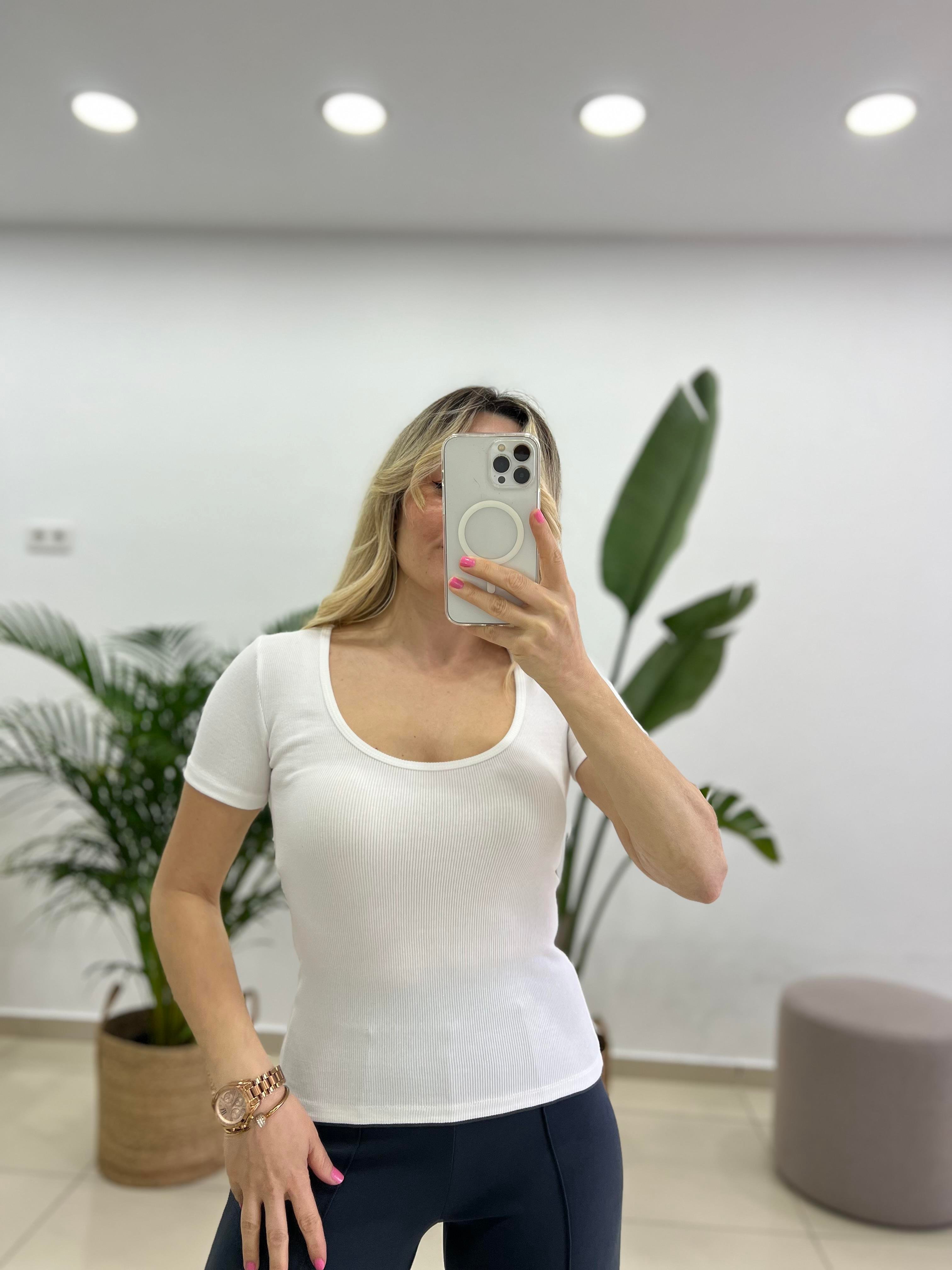 Beyaz Havuz Yaka Likralı Pamuk Badi