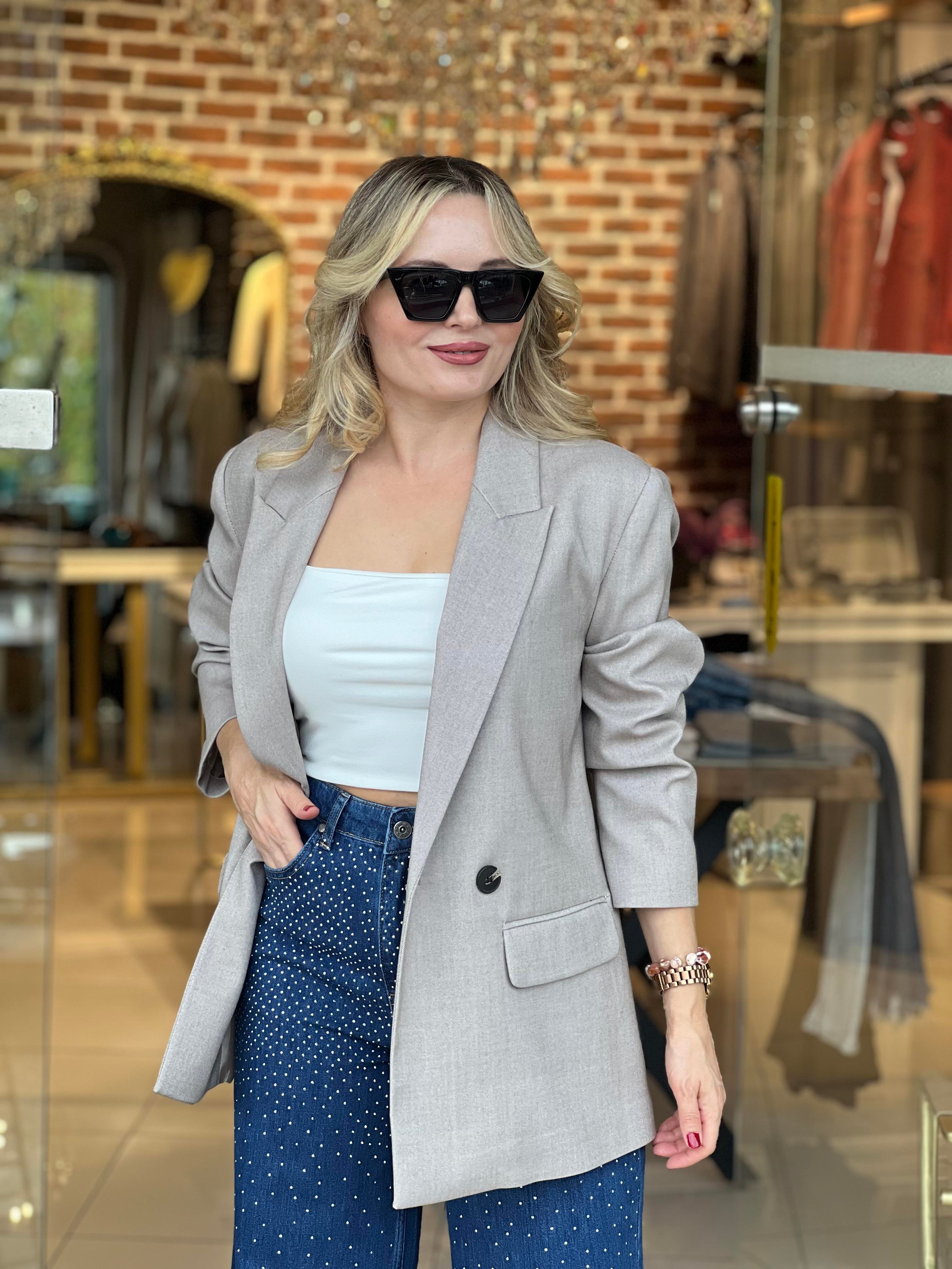 Camel Blazer Ceket