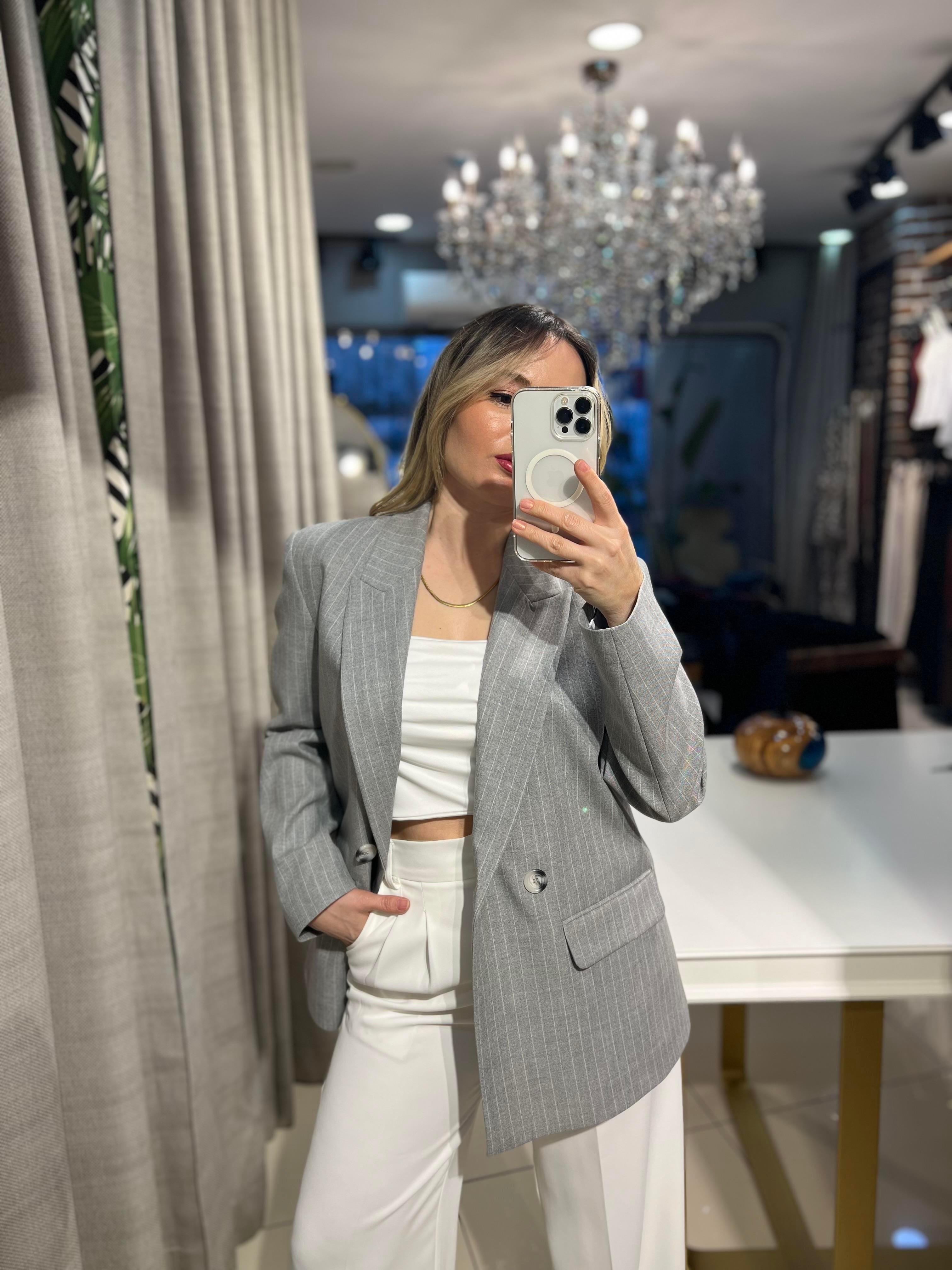 Gri Premium Blazer Ceket