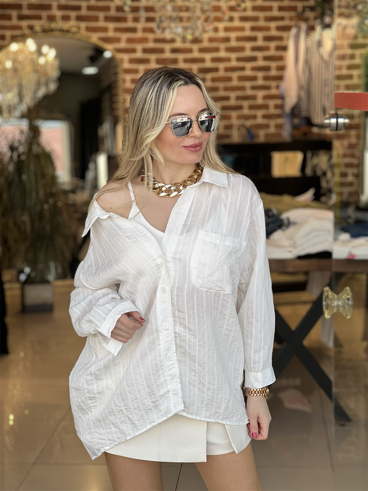 İpek Keten Salaş Gömlek