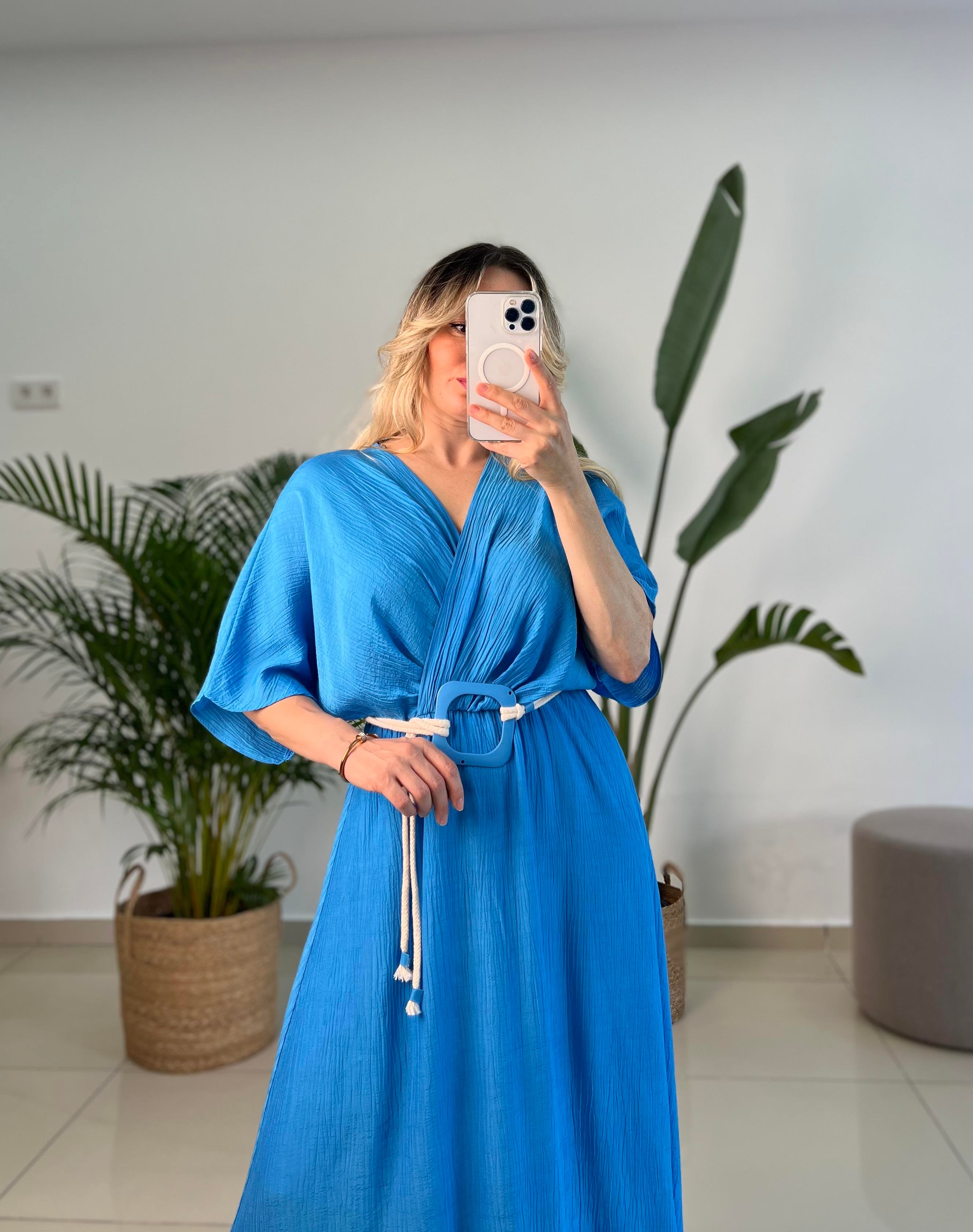 Mavi Renk Helen Model Elbise