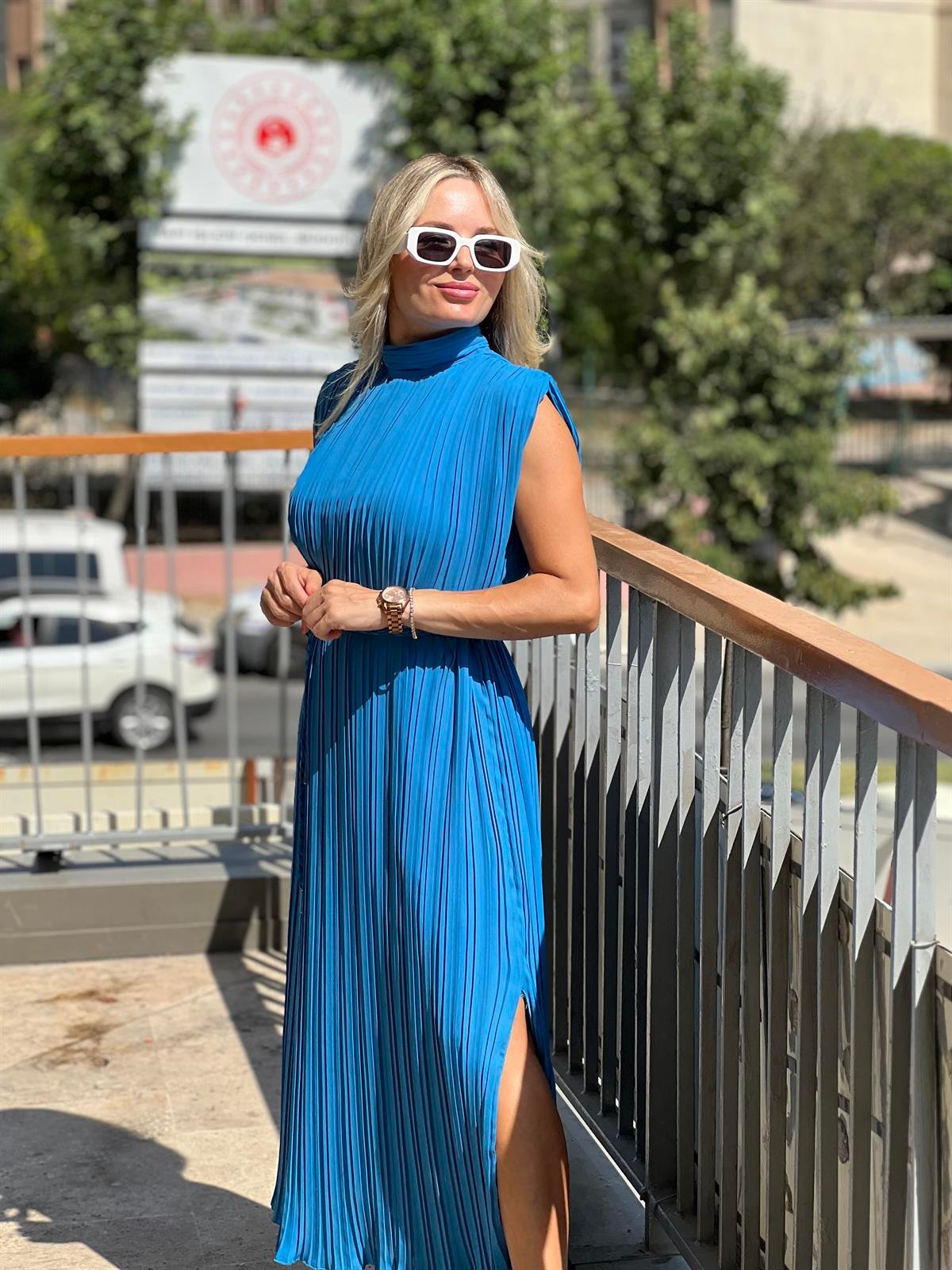 Şifon Pilise Elbise