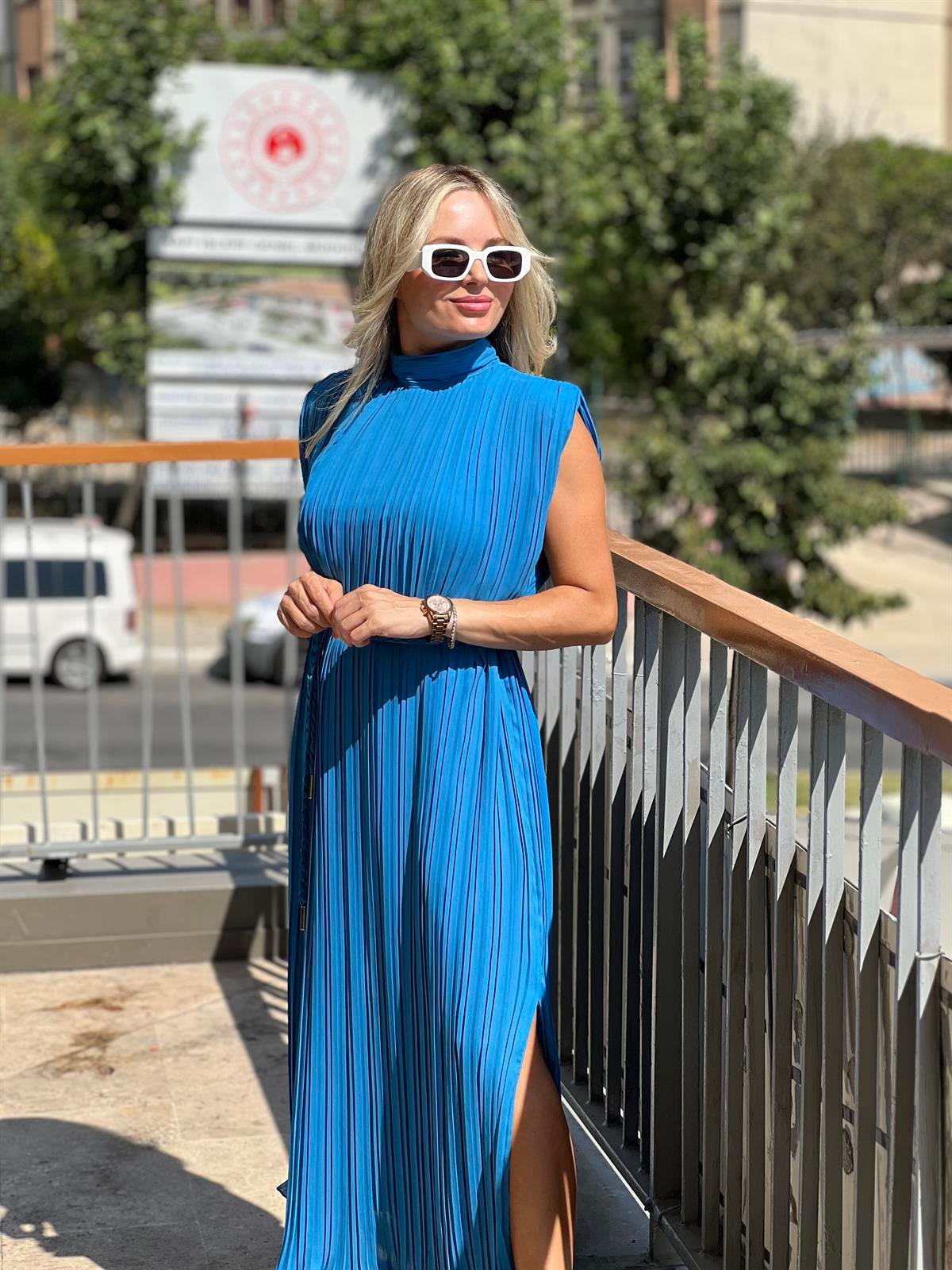 Şifon Pilise Elbise