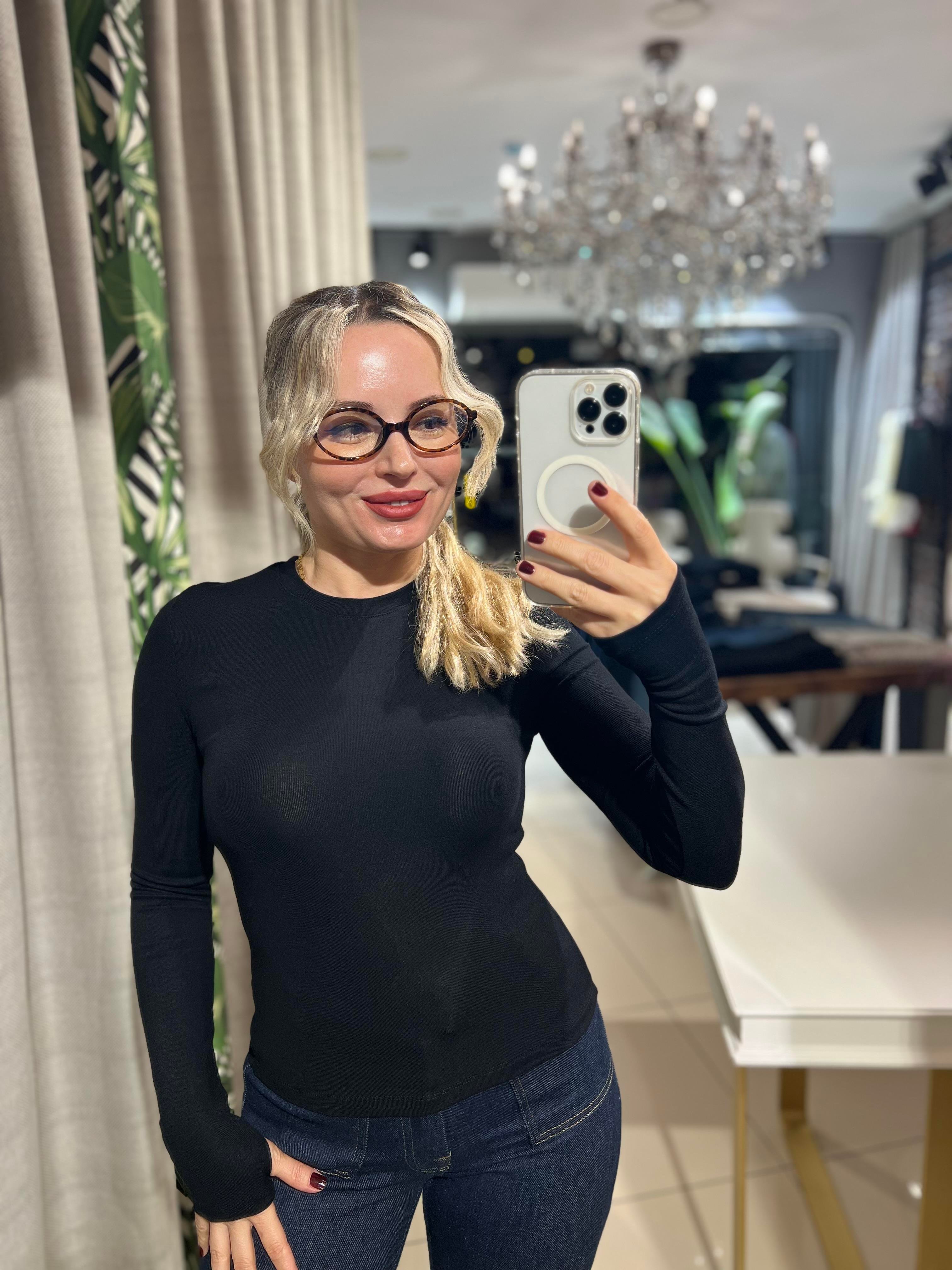 Siyah Likralı Basic Body