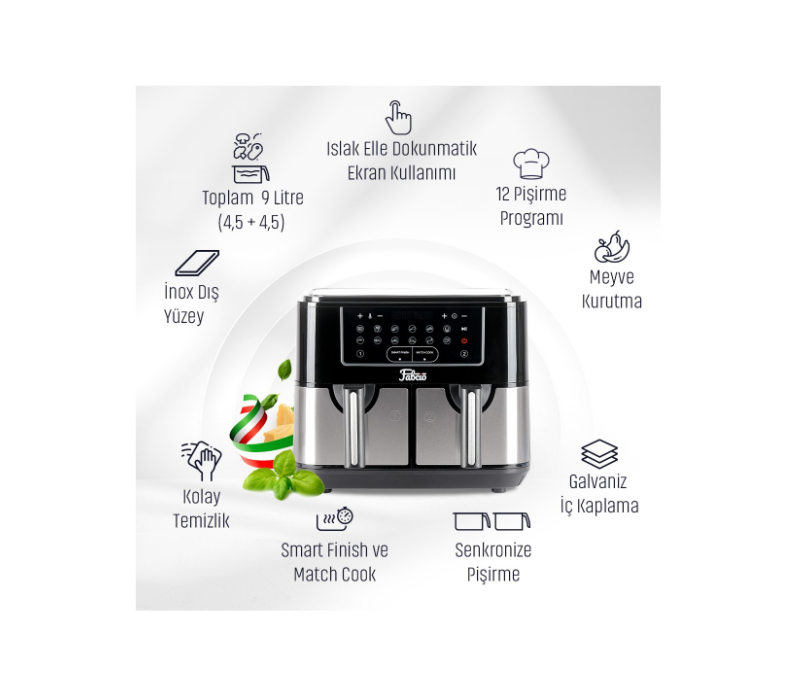 FABCİO DUO V2 AİRFRYER(ÇİFT)
