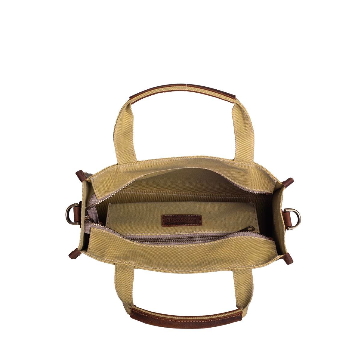 Kanvas Çanta Açık Yeşil Kuğulu Küçük Boy