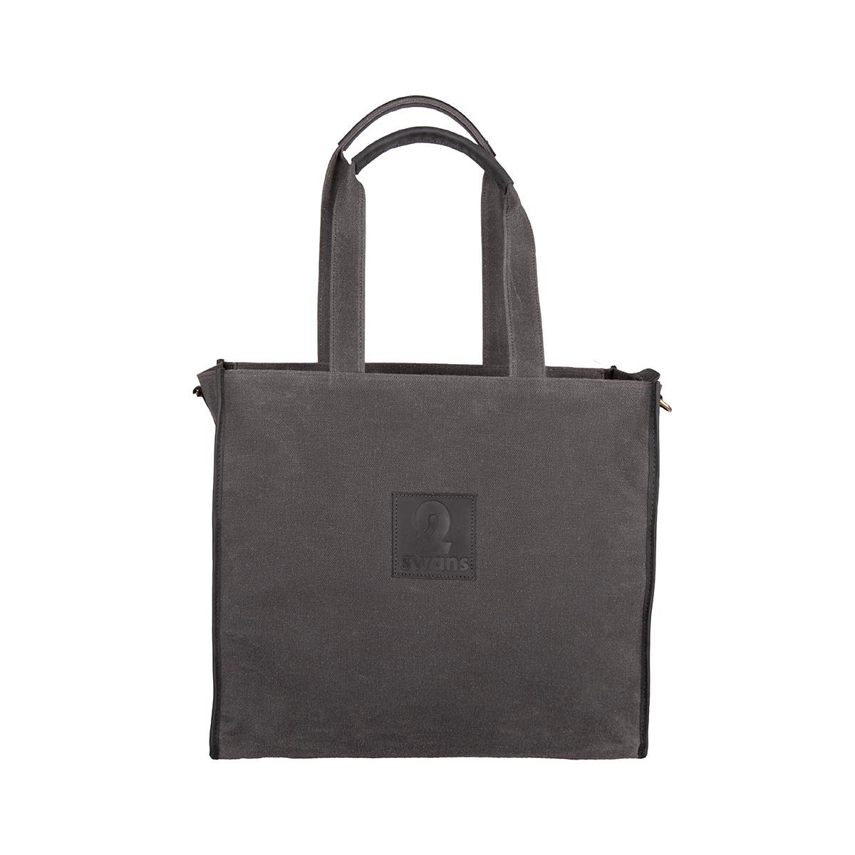 Kanvas Çanta Antrasit Siyah Derili Büyük Boy