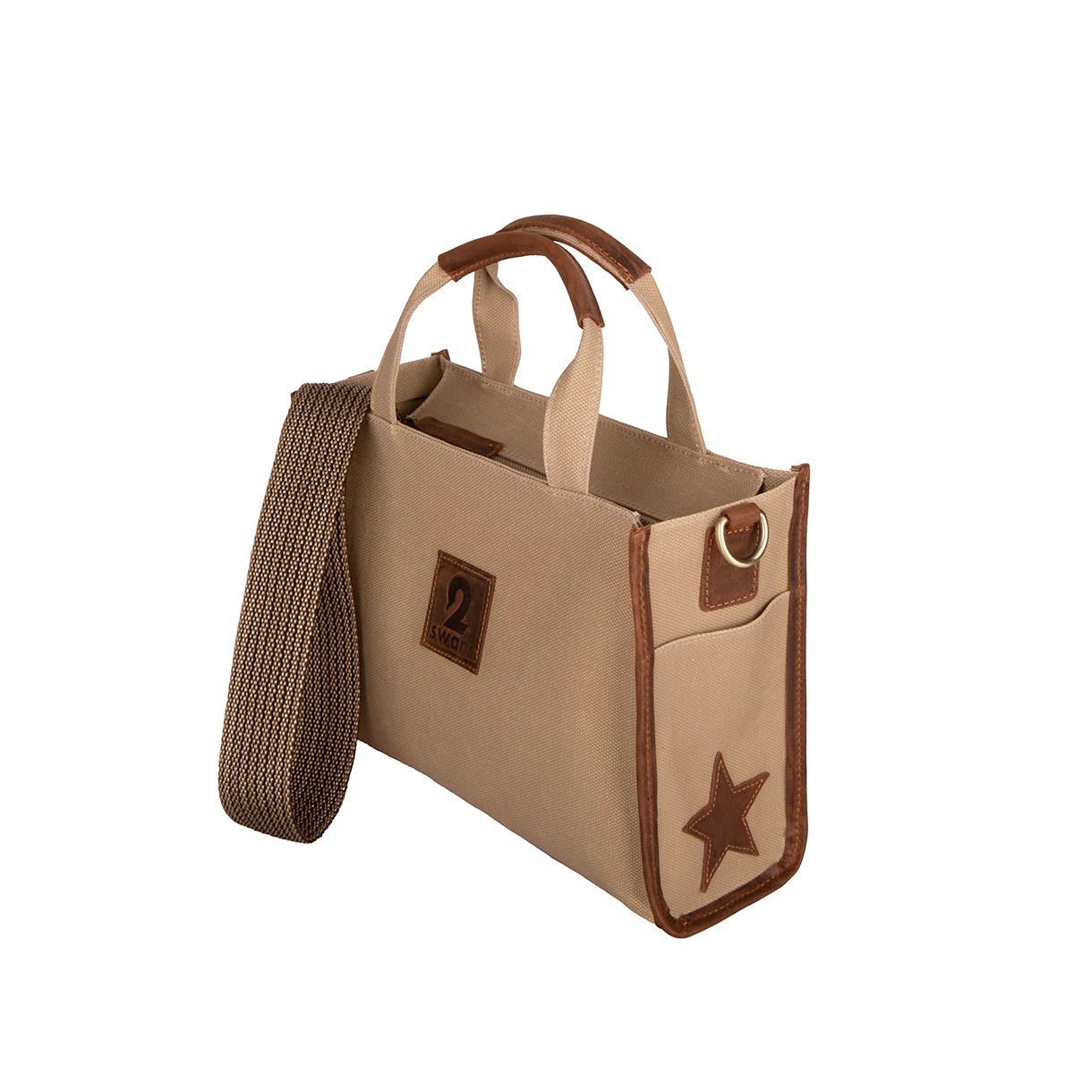 Kanvas Çanta Bej Küçük Boy