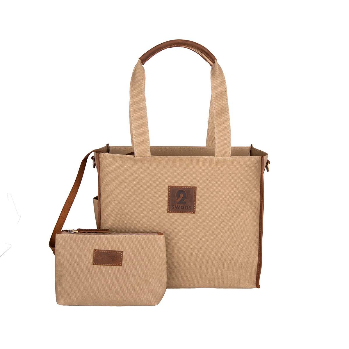 Kanvas Çanta Bej Orta Boy