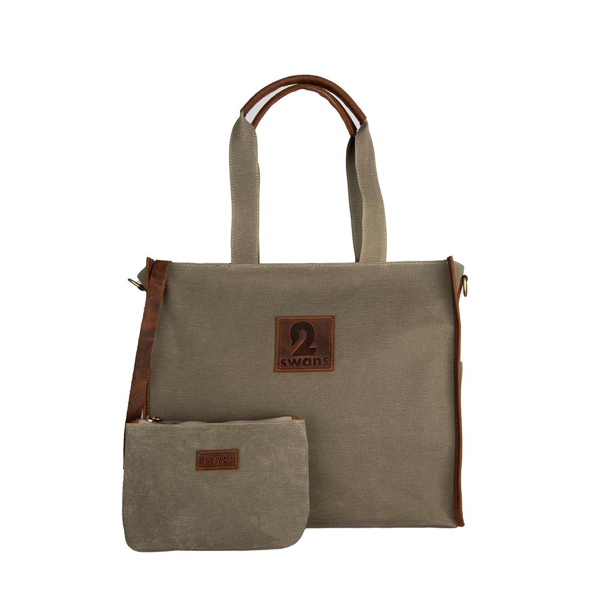 Kanvas Çanta Haki Büyük Boy