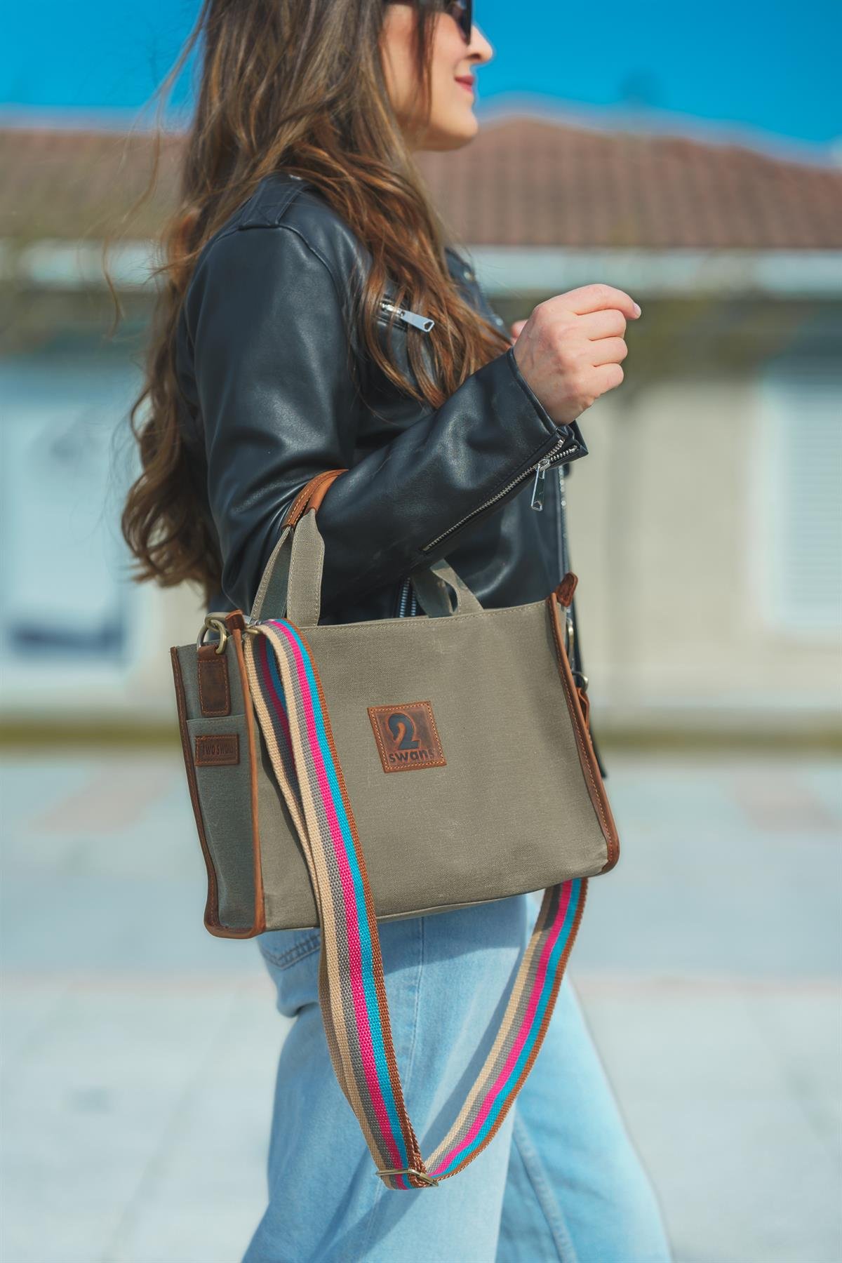 Kanvas Çanta Haki Küçük Boy