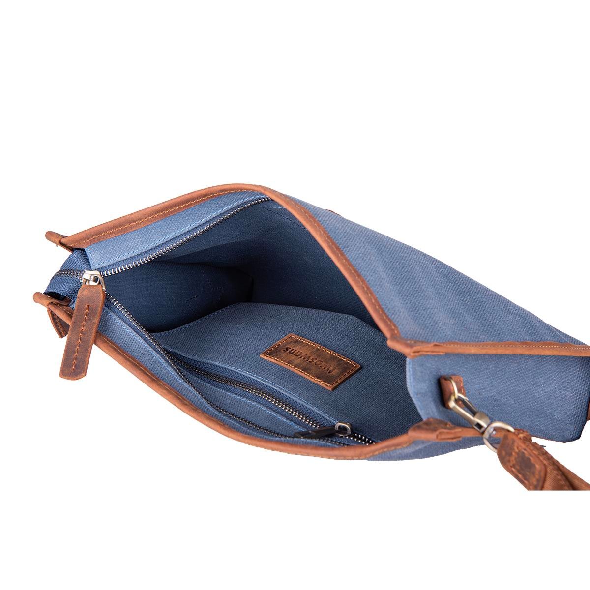 Kanvas Clutch Mavi Kahve Standart Boy