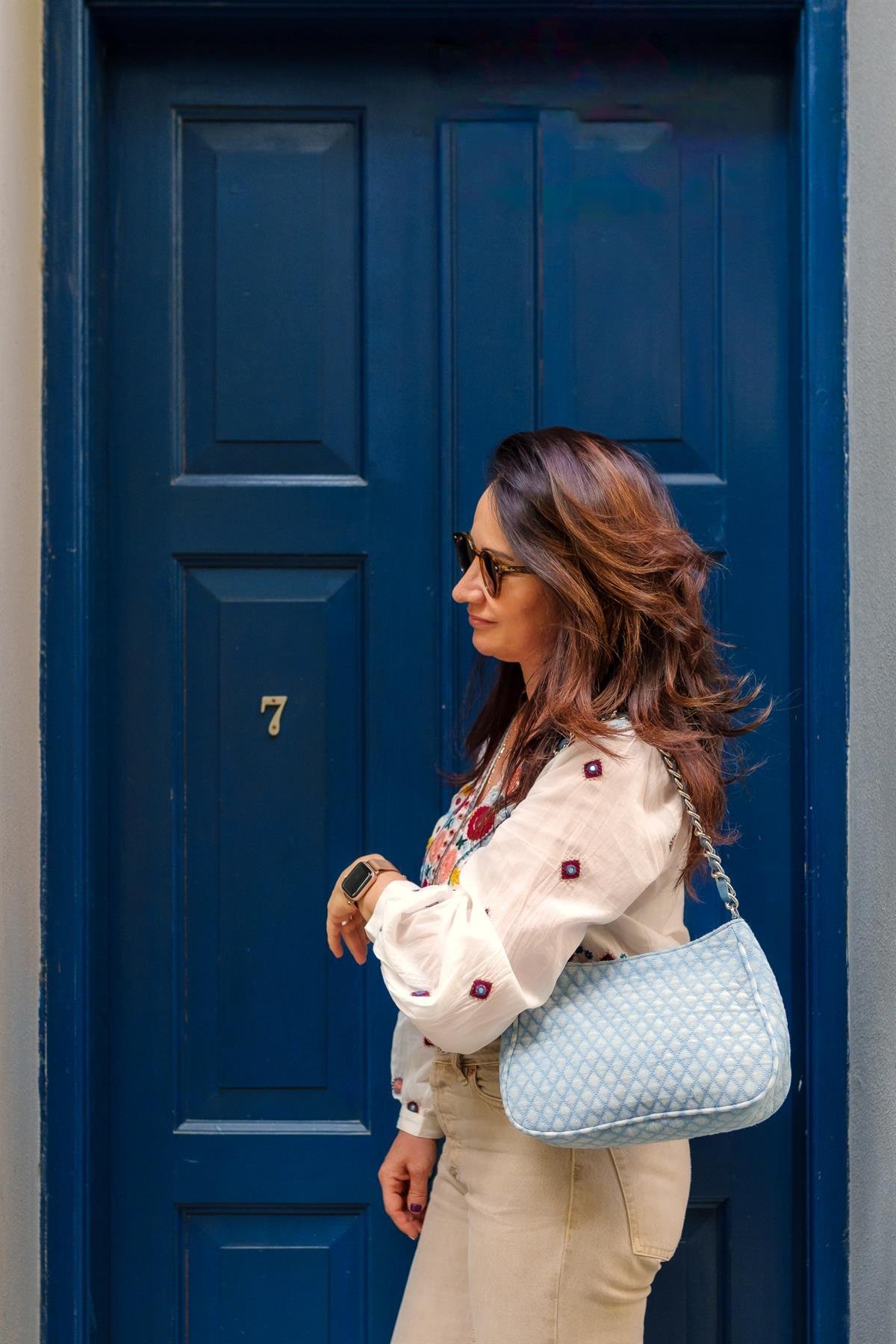 Kot Omuz Çantası Soluk Mavi