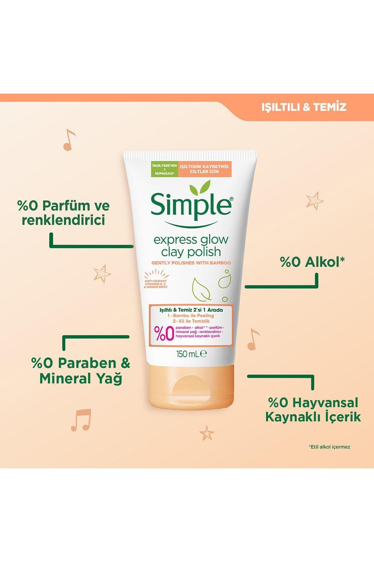 Simple Protect & Glow 2'Si 1 Arada Işıltılı & Temiz Işıltısını Kaybetmiş Ciltler İçin 150 ML
