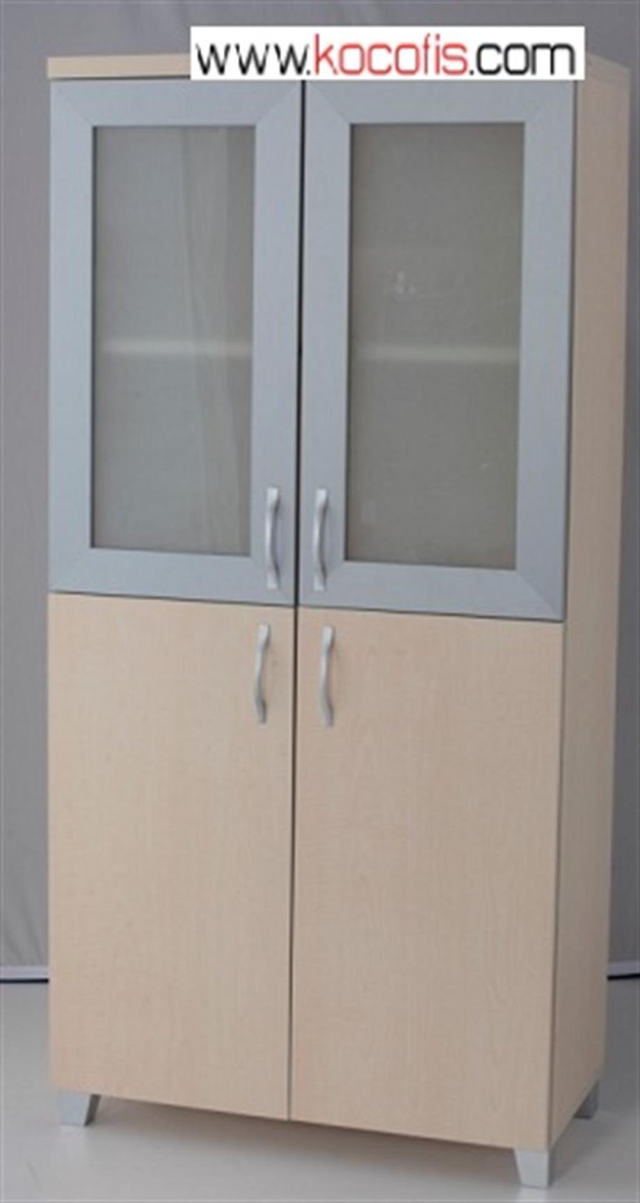 160lık 2 Cam Ahşap Kapaklı Dolap