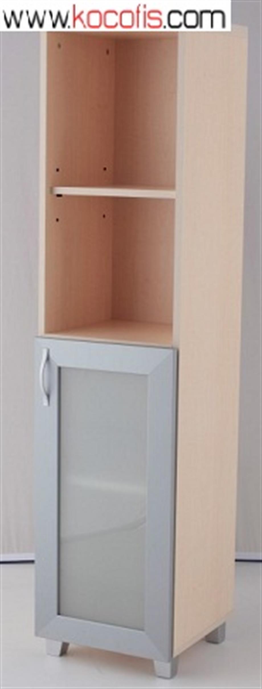 160lık Yarım Tek Cam Kapaklı Dolap