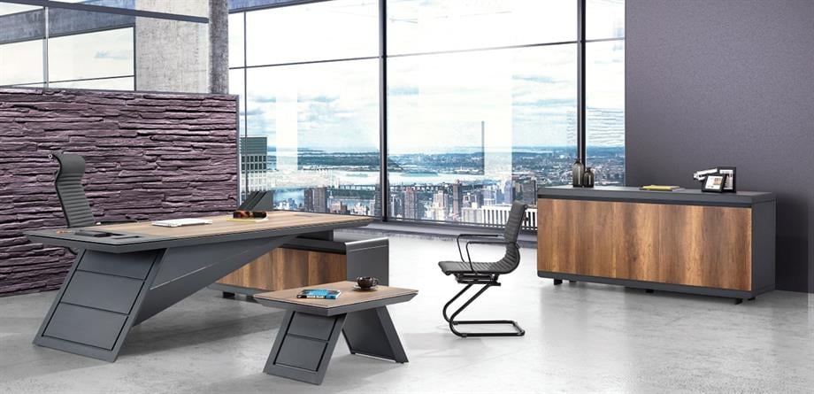 MİRA MODERN VİP YÖNETİCİ MASA TAKIMI  #45; DOLAP DAHİL  #45; 240CM