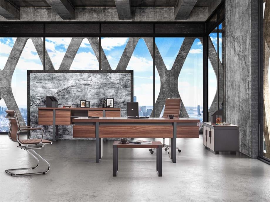 NEXUS MODERN VIP YÖNETİCİ MASA TAKIMI  #45; DOLAP DAHİL  #45; 220CM