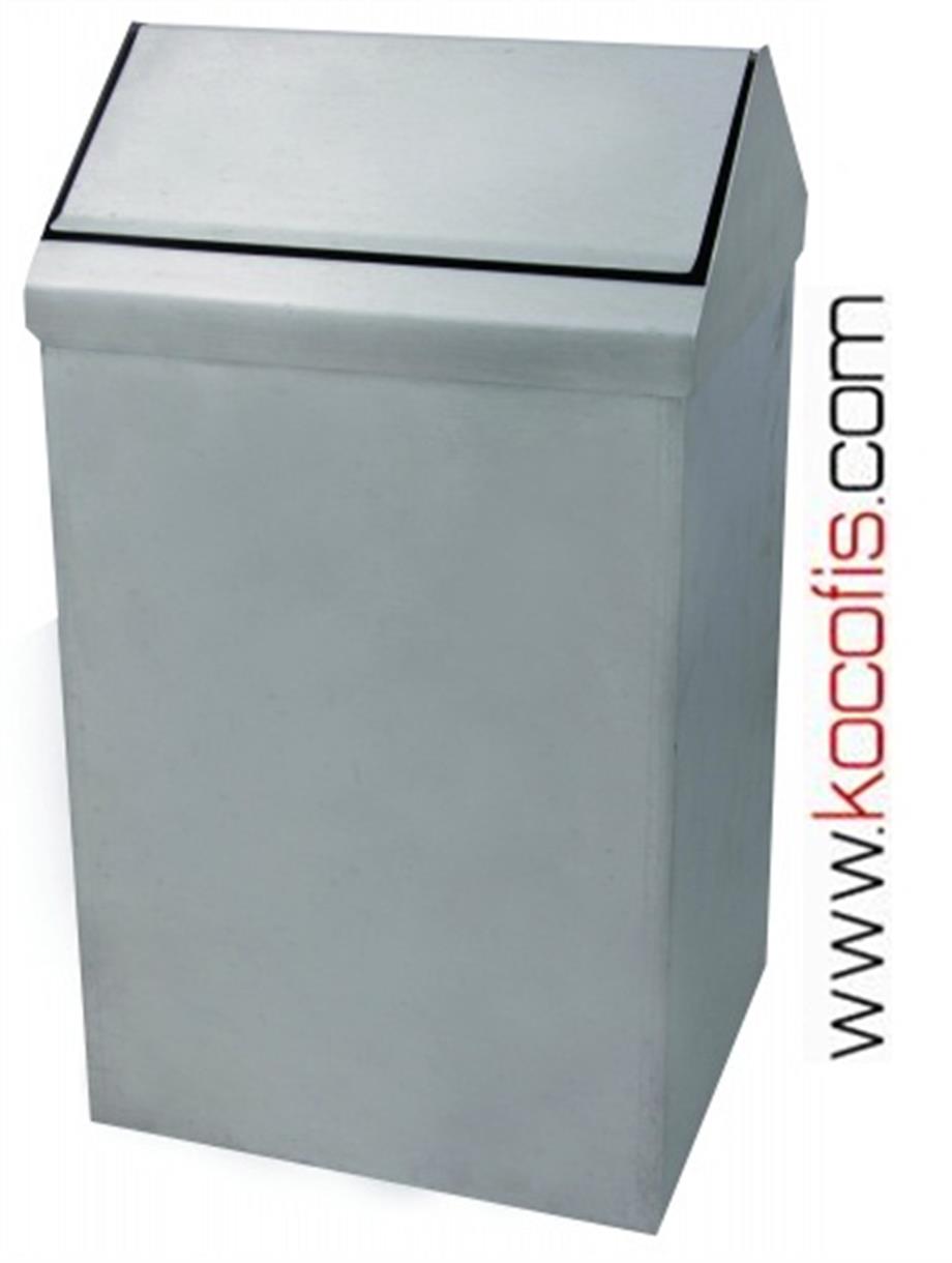 Ş.312 45 Litre Sallanır Kapaklı Paslanmaz Çöp Kovası