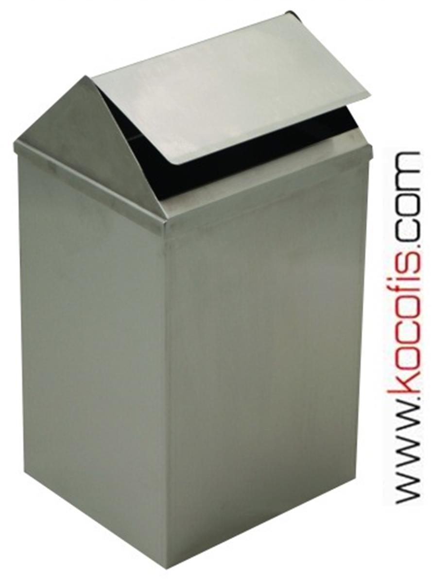 Ş.313 25 Litre Sallanır Kapaklı Paslanmaz Çöp Kovası