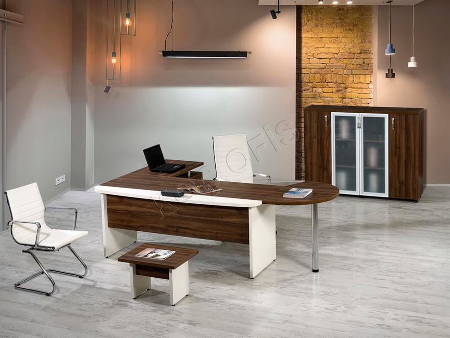 SİSE MODERN YÖNETİCİ MASA TAKIMI DOLAP DAHİL 140 CM