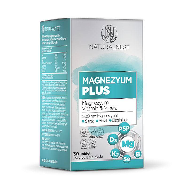 Naturalnest Magnesium Plus Takviye Edici Gıda 30 Tablet Naturalnest