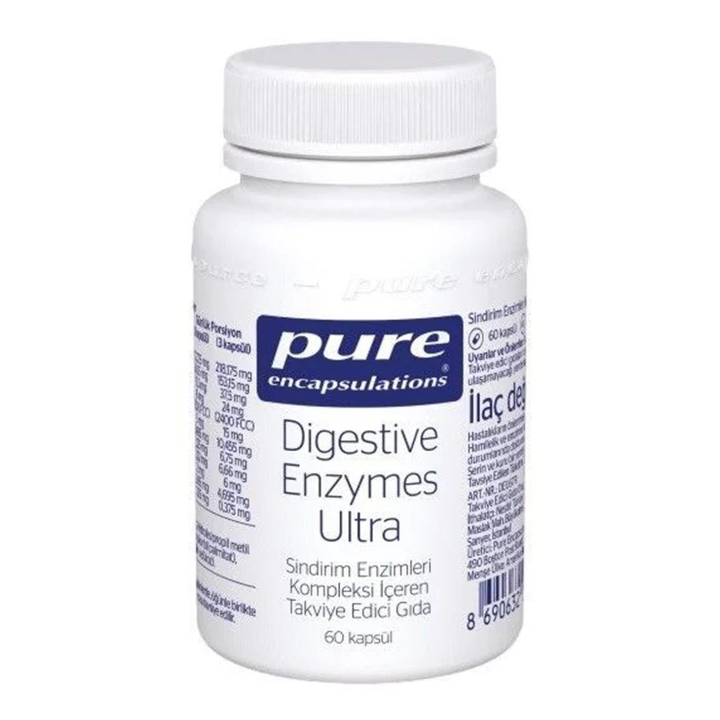  Pure Encapsulations Digestive Enzymes Ultra 60 Kapsül