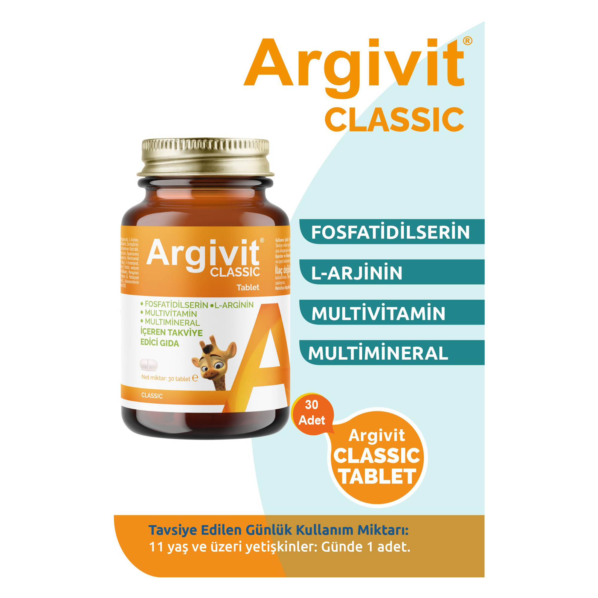 Argivit Classic Takviye Edici Gıda 30 Tablet 2 Adet