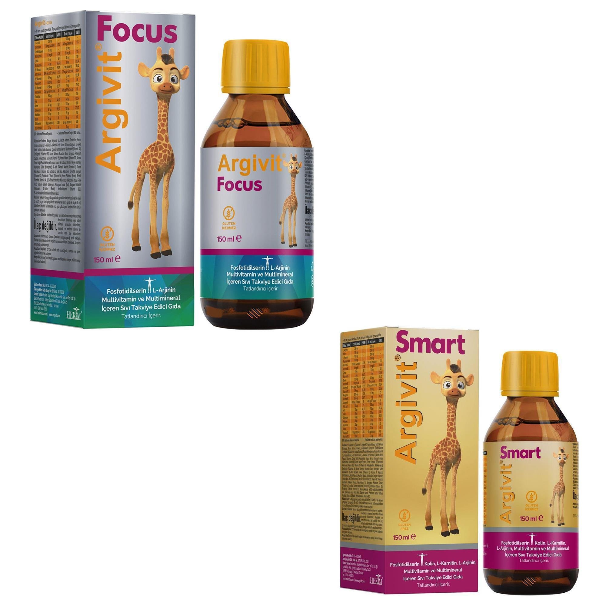 Argivit Focus Şurup 150 ml + Smart Şurup 150 ml